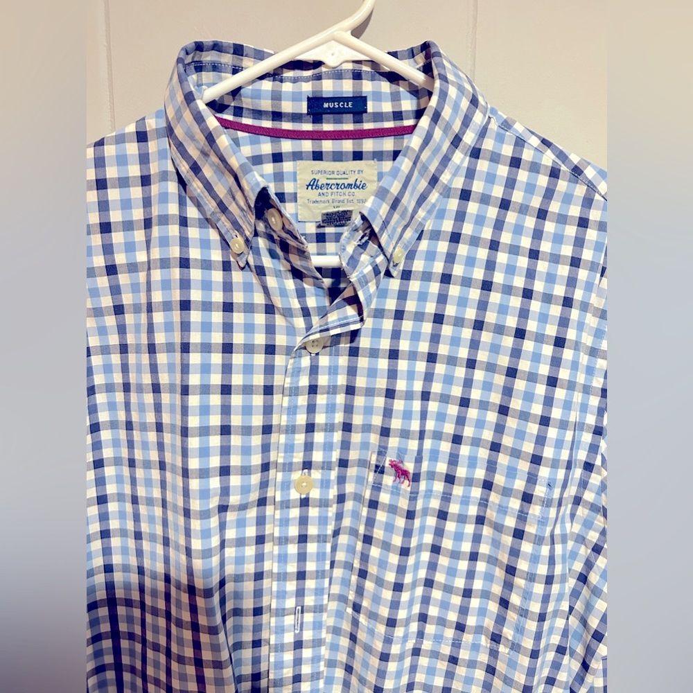 Men’s XL Abercrombie & Fitch Gingham Muscle Fit Button Up Shirt